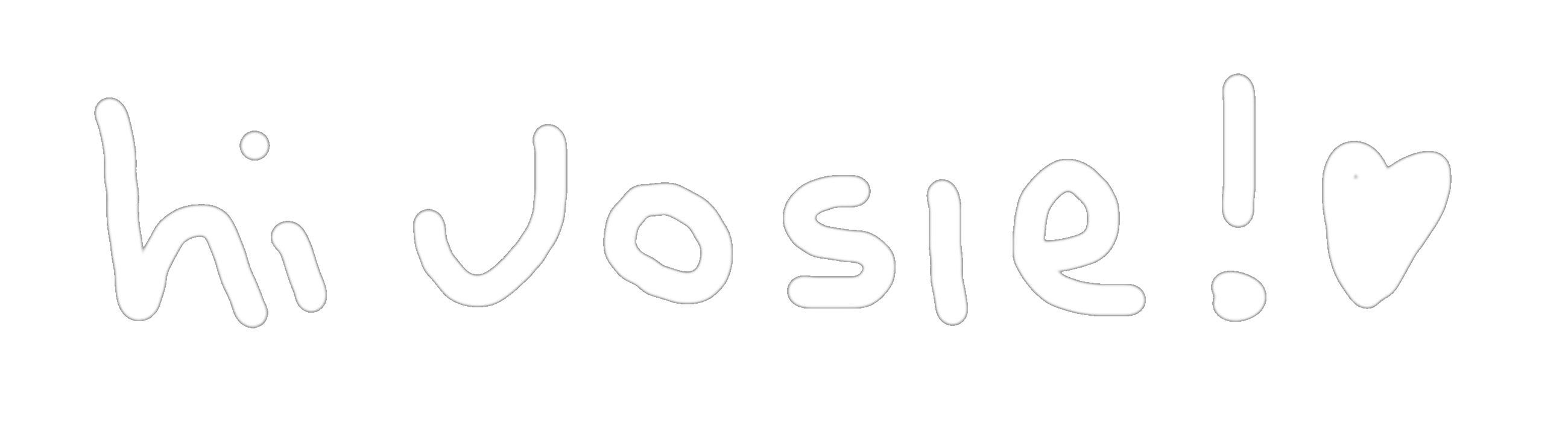 Banner that says Hi Josie! with a heart.